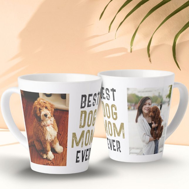 Best Dog Mum Ever Pet Owner 2 Photos Latte Mug (Creator Uploaded)