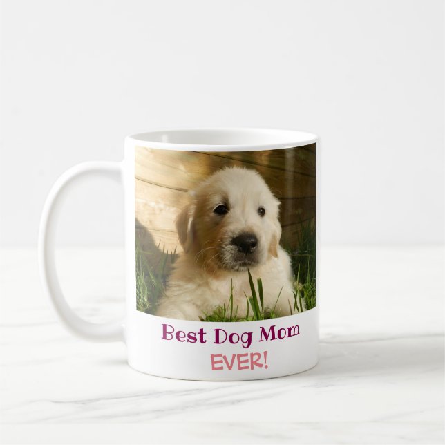 Best Dog Mum Ever Pet Photo Coffee Mug (Left)