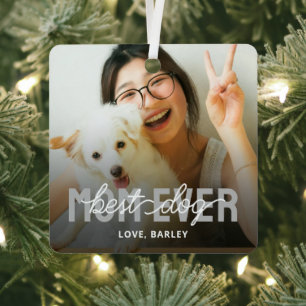 Best Dog Mum Ever Pet Photo Metal Tree Decoration