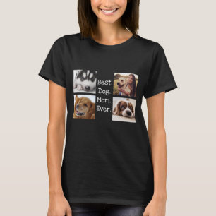 Best Dog Mum Ever Pet Photo Personalised Black T-Shirt