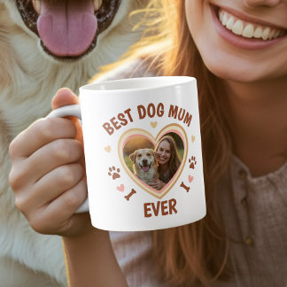 Best Dog Mum Ever Photo Heart Coffee Mug