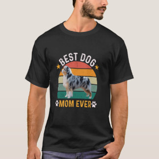 Best Dog Mum Ever Retro Miniature American Shepher T-Shirt