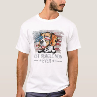 Best Dog Mum Ever Retro USA Amer T-Shirt