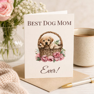 Best Dog Mum Ever Vintage Labrador Puppy  Card