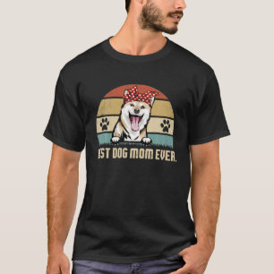 Best Dog Mum Ever Vintage Shiba Inu Mum Dog Lover T-Shirt