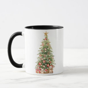 Best Dog Mum Ever Watercolor Christmas Poodle Mug