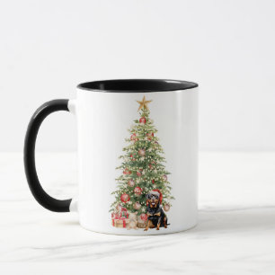Best Dog Mum Ever Watercolor Christmas Rottweiler Mug