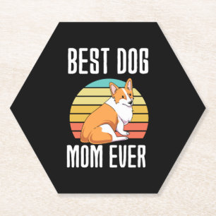 Best Dog Mum Ever Welsh Corgi Paper Coaster