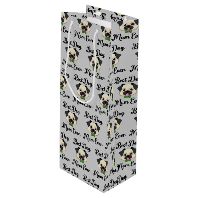 Best Dog Mum Ever Wine Gift Bag (Front Angled)
