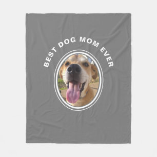 Best Dog Mum Ever Your Pet Photo Fleece Blanket