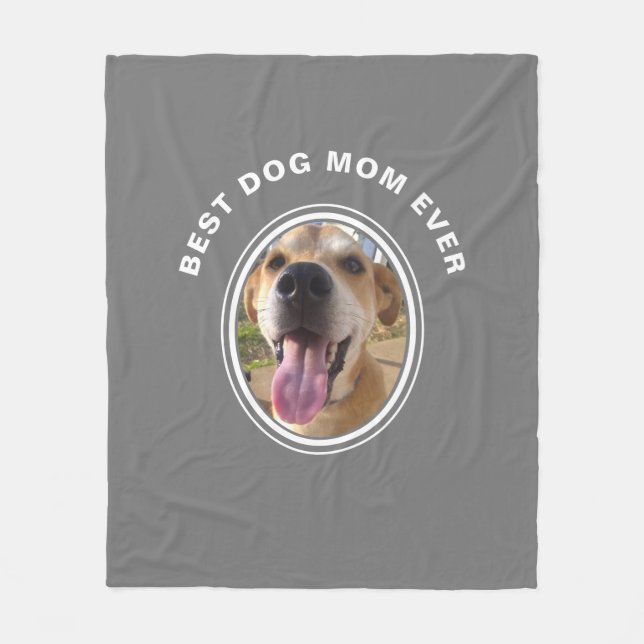 Best Dog Mum Ever Your Pet Photo Fleece Blanket (Front)