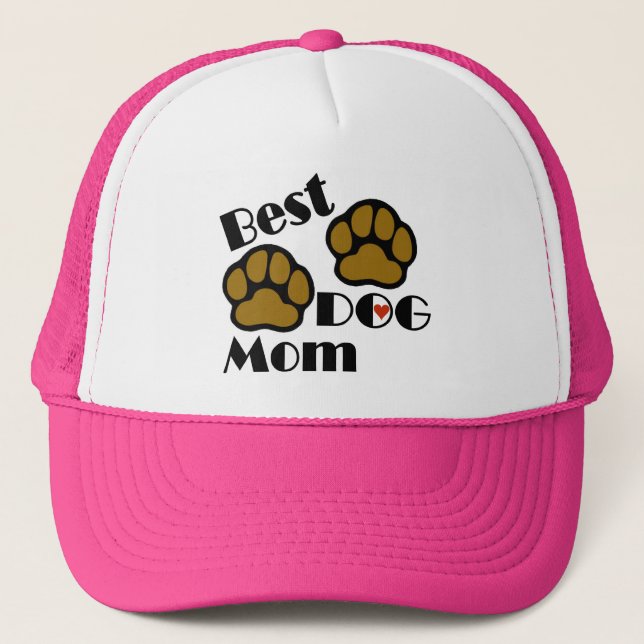 Best Dog Mum Hat with Dog Paws Merchandise (Front)