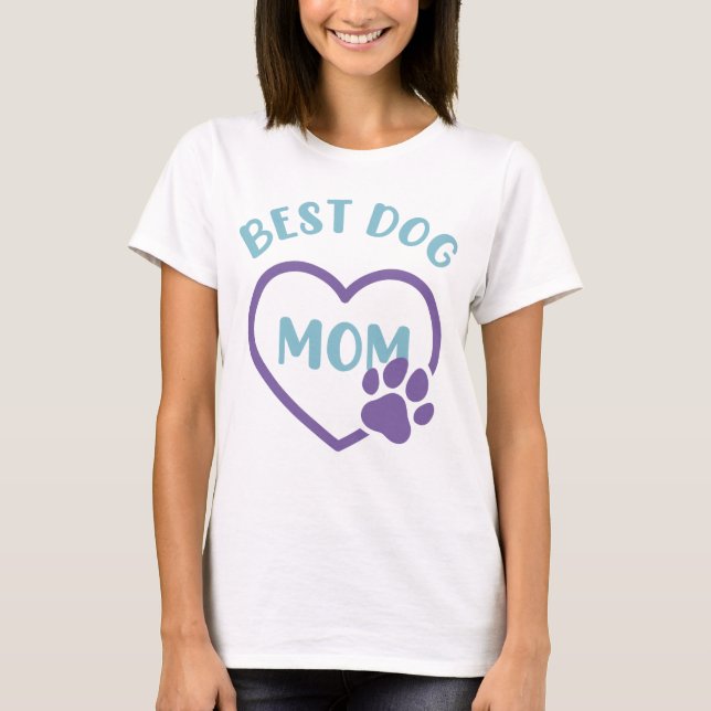 Best Dog Mum Heart W Paw  T-Shirt (Front)