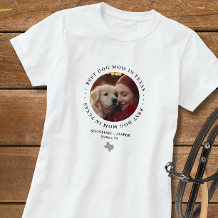 Best Dog Mum in Texas Personalised Photo T-Shirt