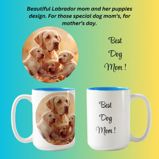 Best dog mum Labrador and puppies  Two-Tone Coffee Mug