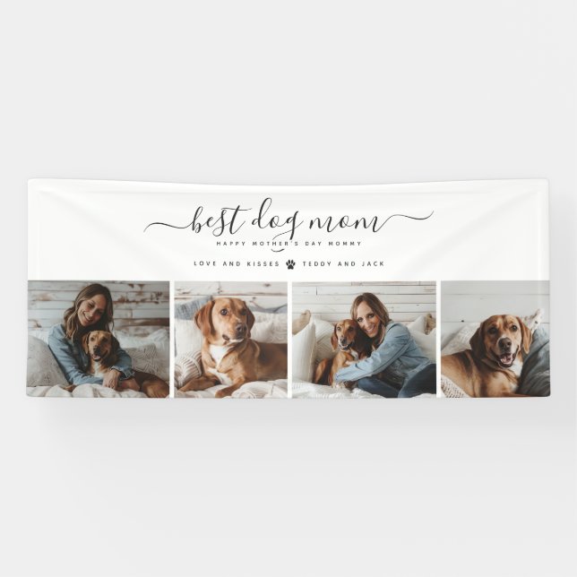 Best Dog Mum: Personalised Dog Photo Mother's Day Banner (Horizontal)