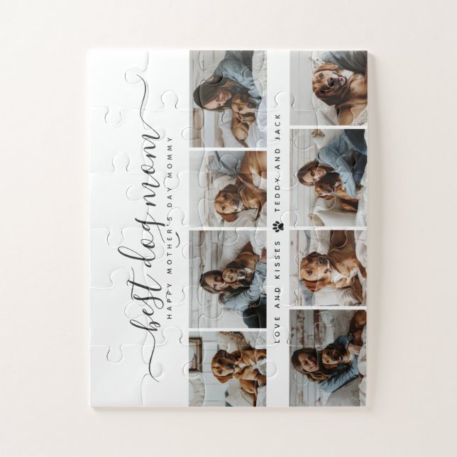 Best Dog Mum: Personalised Dog Photo Mother's Day Jigsaw Puzzle (Vertical)