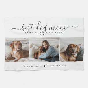 Best Dog Mum: Personalised Dog Photo Mother's Day Tea Towel