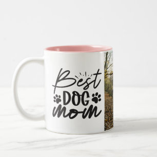 Best Dog Mum Personalised Dog Photo Two-Tone Coffee Mug