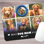Best Dog Mum Pet Photo Mouse Mat<br><div class="desc">Personalised "Best Dog Mum Ever" 6 Photo Collage Mouse Pad. Celebrate her love and devotion to her furry friends with this custom mouse pad, designed to add a personal and practical touch to her workspace. "Best Dog Mum Ever" is elegantly displayed at the top in black text, creating a simple...</div>