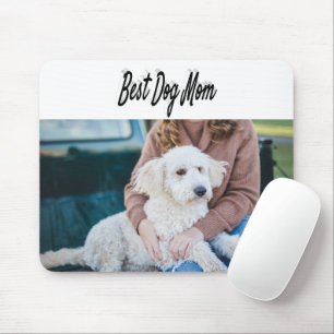 Best Dog Mum Photo Black text Mouse Mat