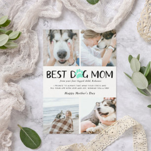 Best Dog Mum   Photo Collage Mother's Day Card