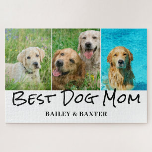 Best Dog Mum Photo Collage Name Jigsaw Puzzle