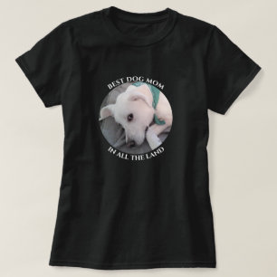 Best Dog Mum Photo of Cute White Puppy Dog Black T-Shirt