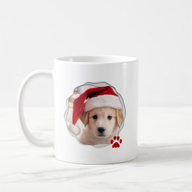  Best Dog Mum Photo Red Paw Coffee Mug (Left)