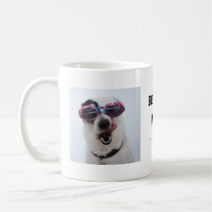Best Dog Mum, Two Photo Handwritten Text  Coffee Mug