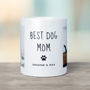 Best Dog Mum   Two Photo Handwritten Text Coffee Mug
