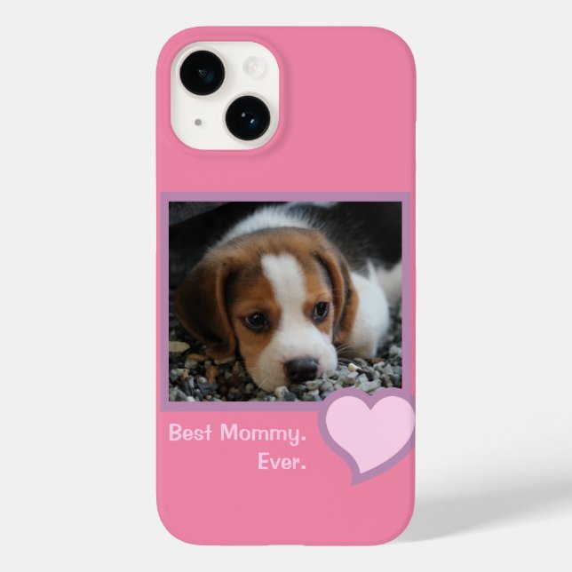 Best Dog Mummy Ever Pink Text Pet Beagle Photo Case-Mate iPhone Case (Back)