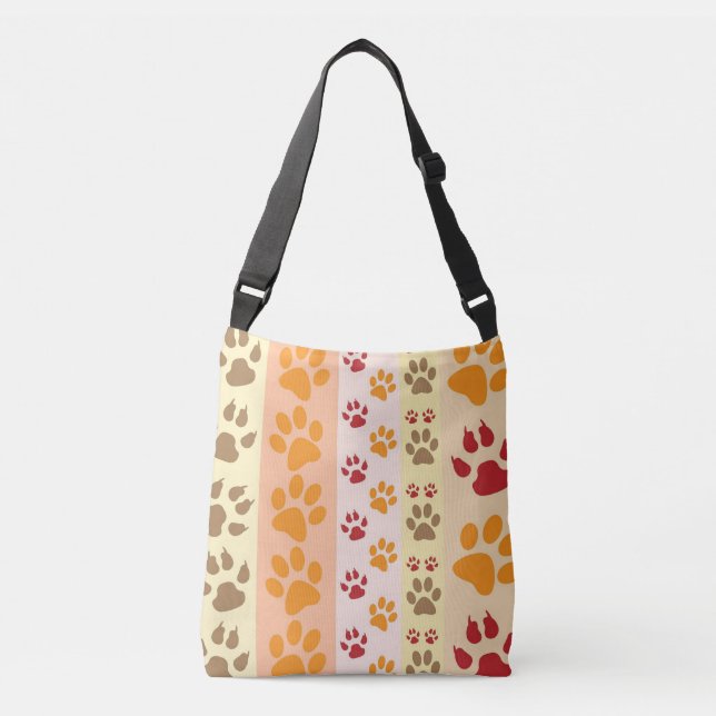 Best Dog Paw Print Pets Pattern Crossbody Bag (Front)