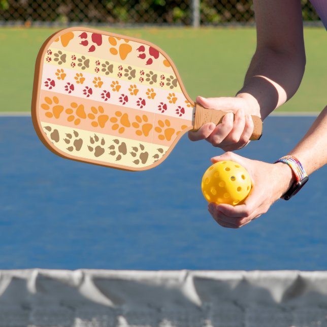 Best Dog Paw Print Pets Pattern Pickleball Paddle (Insitu)
