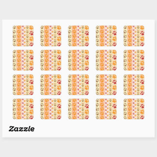 Best Dog Paw Print Pets Pattern Square Sticker
