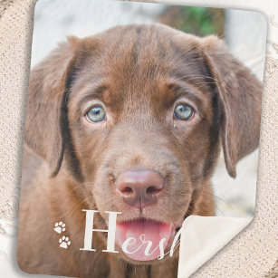 Best Dog Personalised Pet Labrador Puppy Photo  Sherpa Blanket