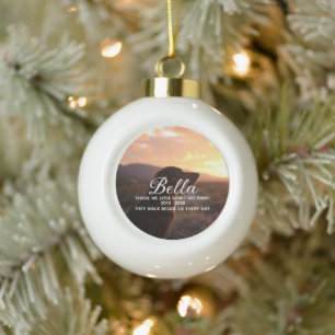 Best Dog Pet Loss Memorial Ceramic Ball Christmas Ornament