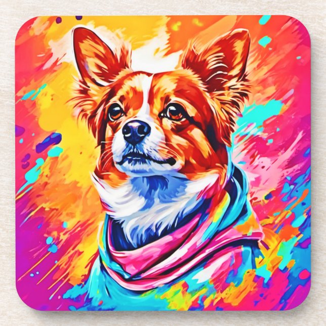 Best Dog Pet Paint Art Coaster (Front)