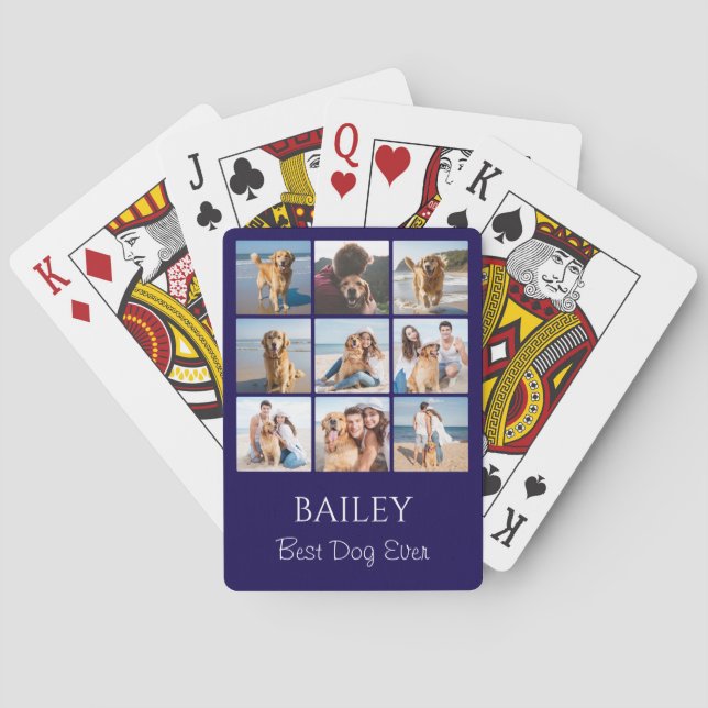 Best Dog Photo Collage  Playing Cards (Back)