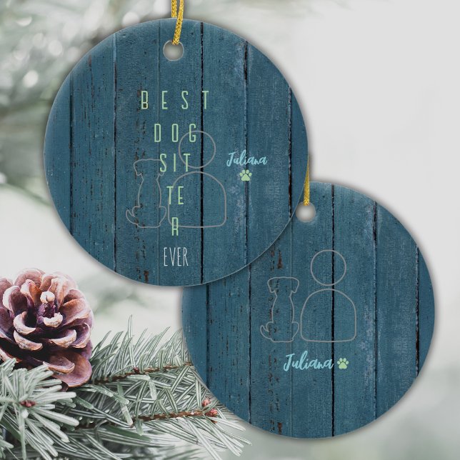 Best Dog Sitter Custom Christmas Ornament (Show your Favorite Dog Sitter how thankful you are for their hard work, with this custom ornament!)