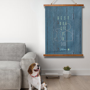 Best Dog Sitter Ever Wood Topped Wall Tapestry