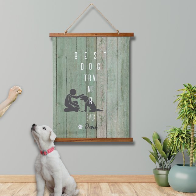 Best Dog Trainer Ever Wood Topped Wall Tapestry (Surprise your favorite dog trainer with this personalized Best Dog Trainer Ever tapestry! )