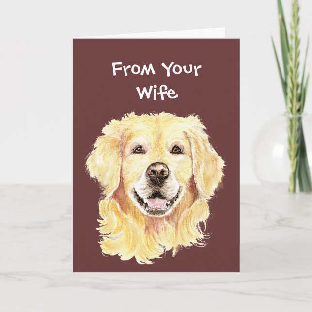 Best Doggone Birthday Husband Golden Retriever Dog Card (Front)