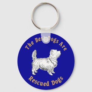 Best Dogs Are Rescued (Cairn Terrier) Key Ring