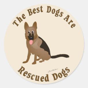 Best Dogs Are Rescued - German Shepherd Dog Classic Round Sticker