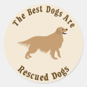 Best Dogs Are Rescued - Golden Retriever Classic Round Sticker