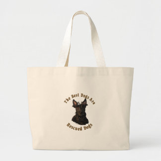 Best Dogs Are Rescued - Scottish Terrier Large Tote Bag