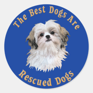 Best Dogs Are Rescued Shih Tzu) Classic Round Sticker