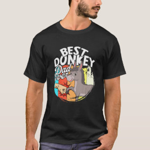 Best Donkey Dad Ever Retro Farm Farmer Animal Donk T-Shirt