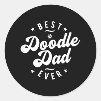 Best Doodle Dad Ever Doodle Dad Classic Round Sticker